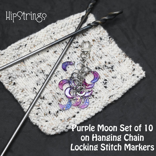 Purple Moon Locking Stitch Markers