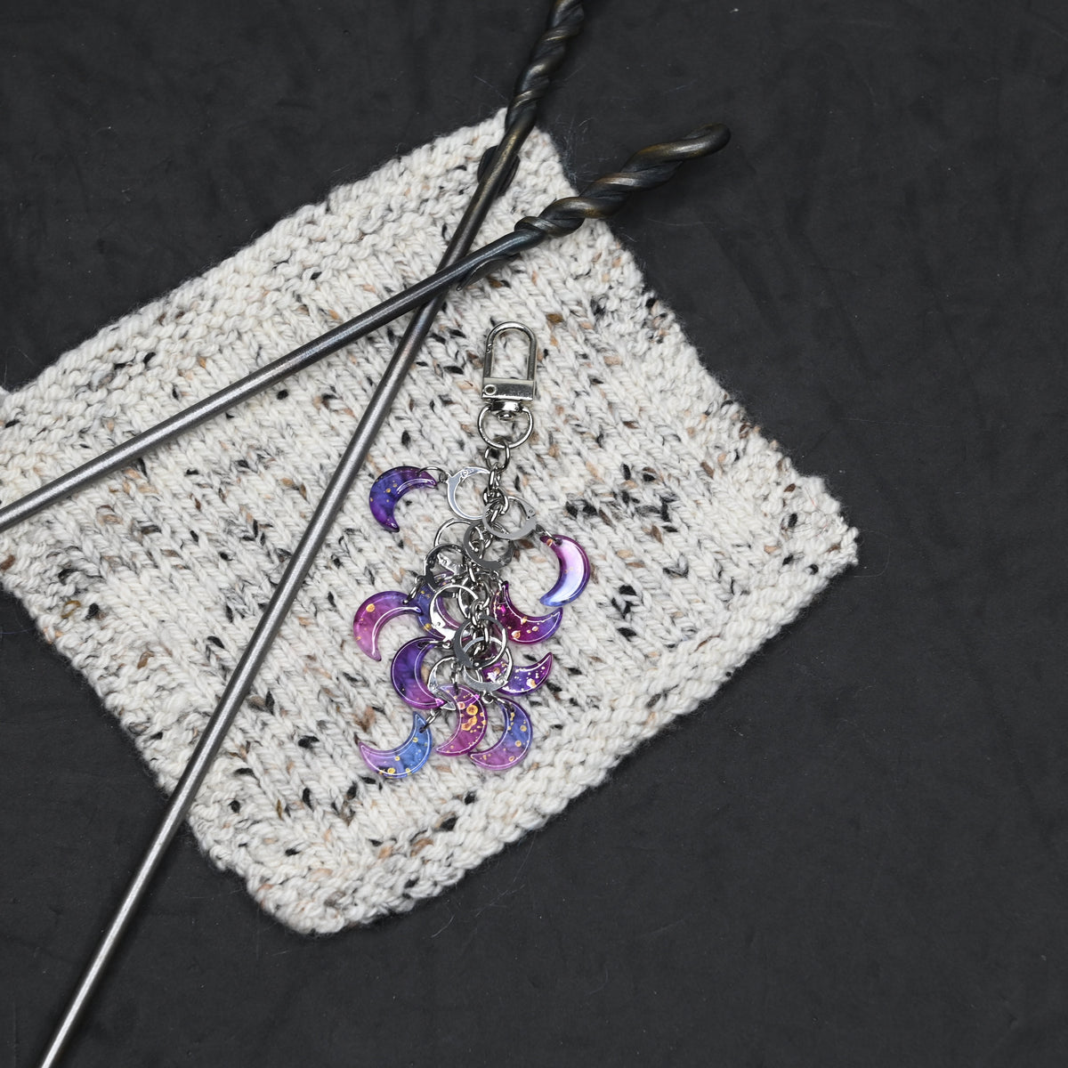 Purple Moon Locking Stitch Markers