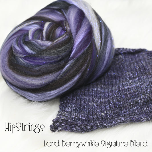 Lord Berrywinkle Signature Blend - Merino Shetland Tussah Stellina Combed Top - 4 oz