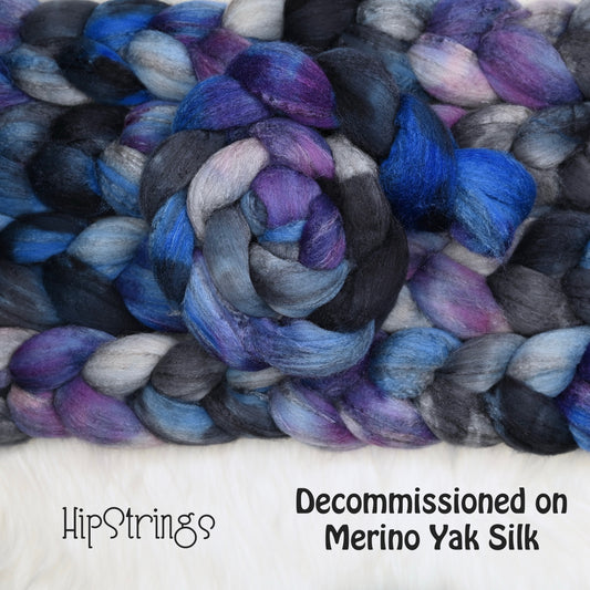 Decommissioned on Hand Dyed Merino Yak Silk Combed Top - 4 oz
