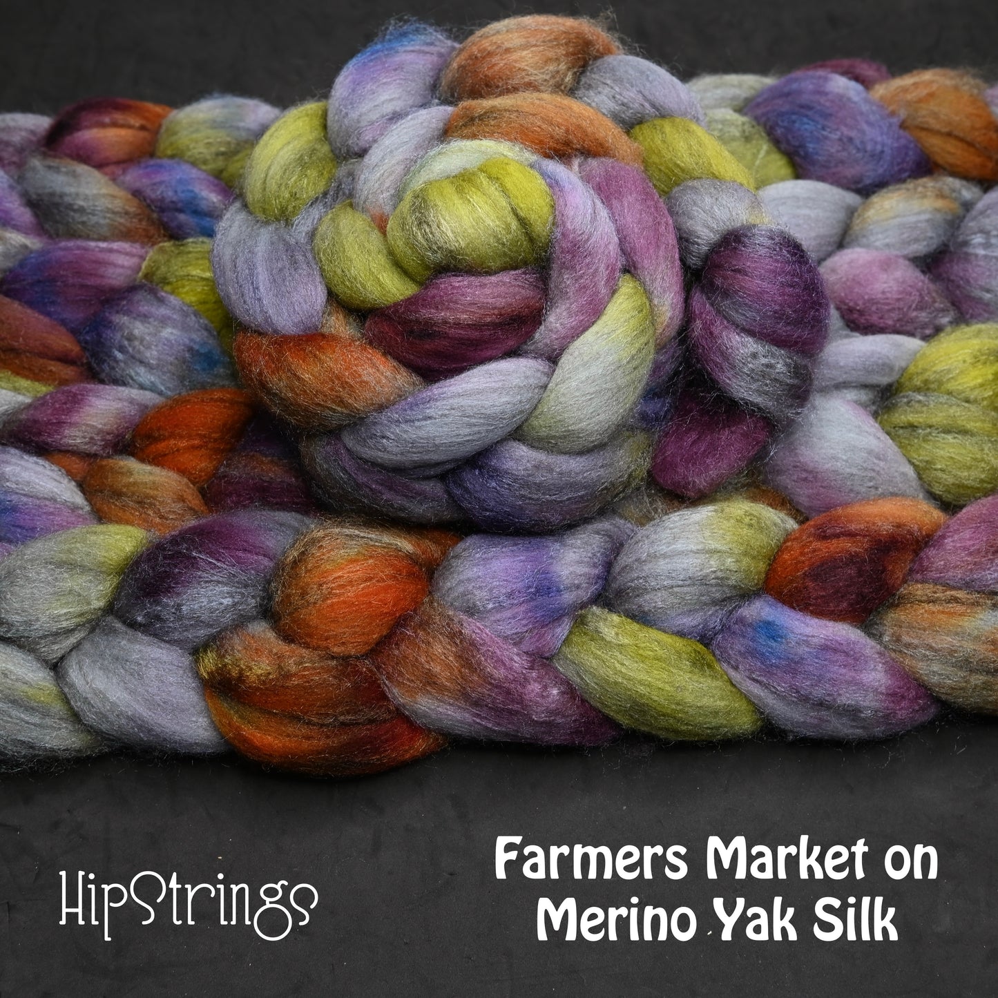 Farmer's Market on Hand Dyed Merino Yak Silk Combed Top - 4 oz