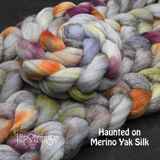 Haunted on Hand Dyed Merino Yak Silk Combed Top - 4 oz