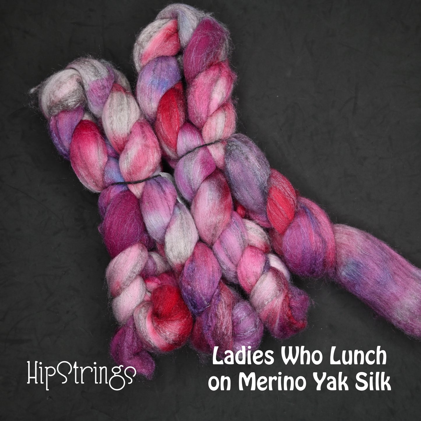 Ladies Who Lunch on Hand Dyed Merino Yak Silk Combed Top - 4 oz