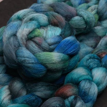 Never Going to Give You Up on Hand Dyed Merino Yak Silk Combed Top - 4 oz