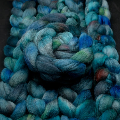 Never Going to Give You Up on Hand Dyed Merino Yak Silk Combed Top - 4 oz