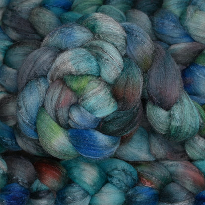 Never Going to Give You Up on Hand Dyed Merino Yak Silk Combed Top - 4 oz