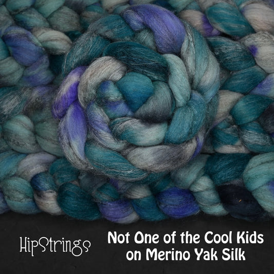 Not One of the Cool Kids on Hand Dyed Merino Yak Silk Combed Top - 4 oz
