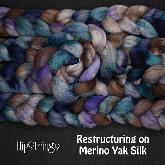 Restructuring on Hand Dyed Merino Yak Silk Combed Top - 4 oz