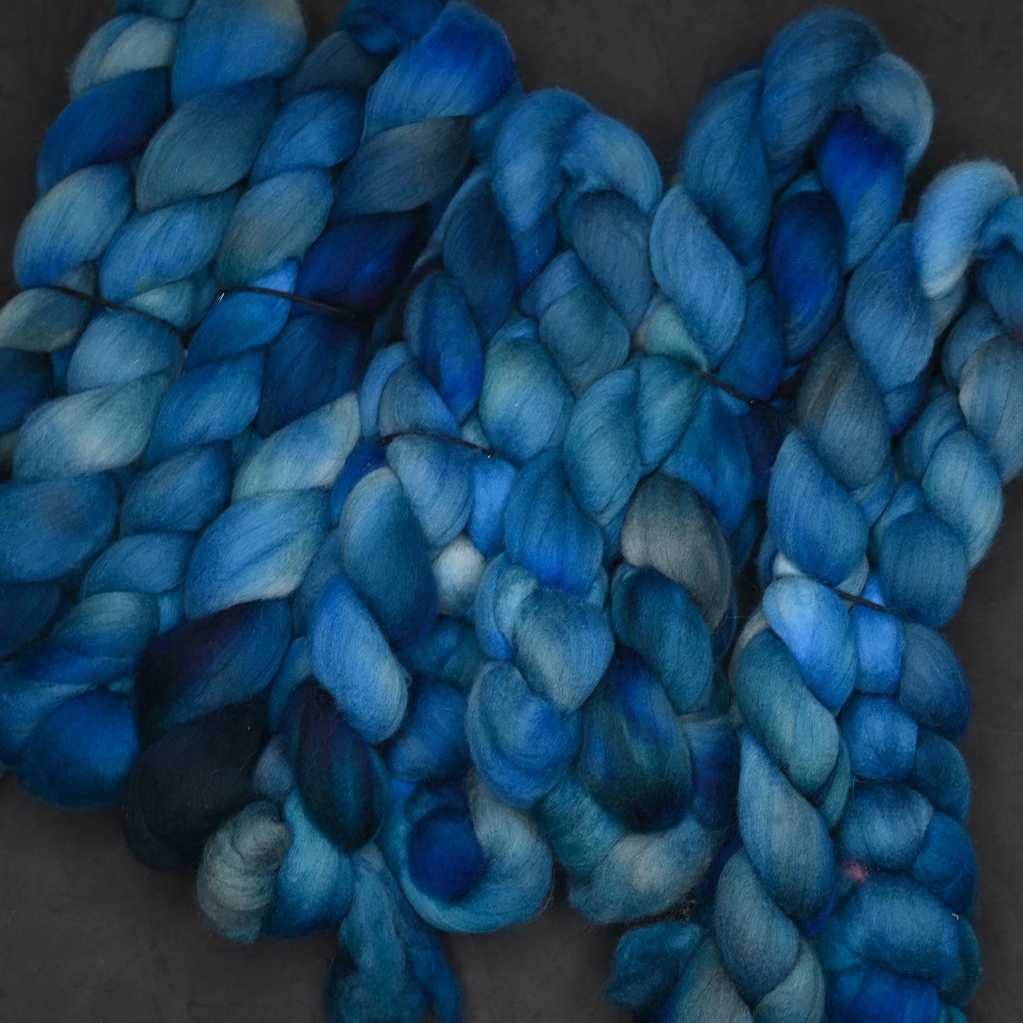 Convergence on Hand Dyed 21.5 micron Merino Wool Combed Top - 4 oz