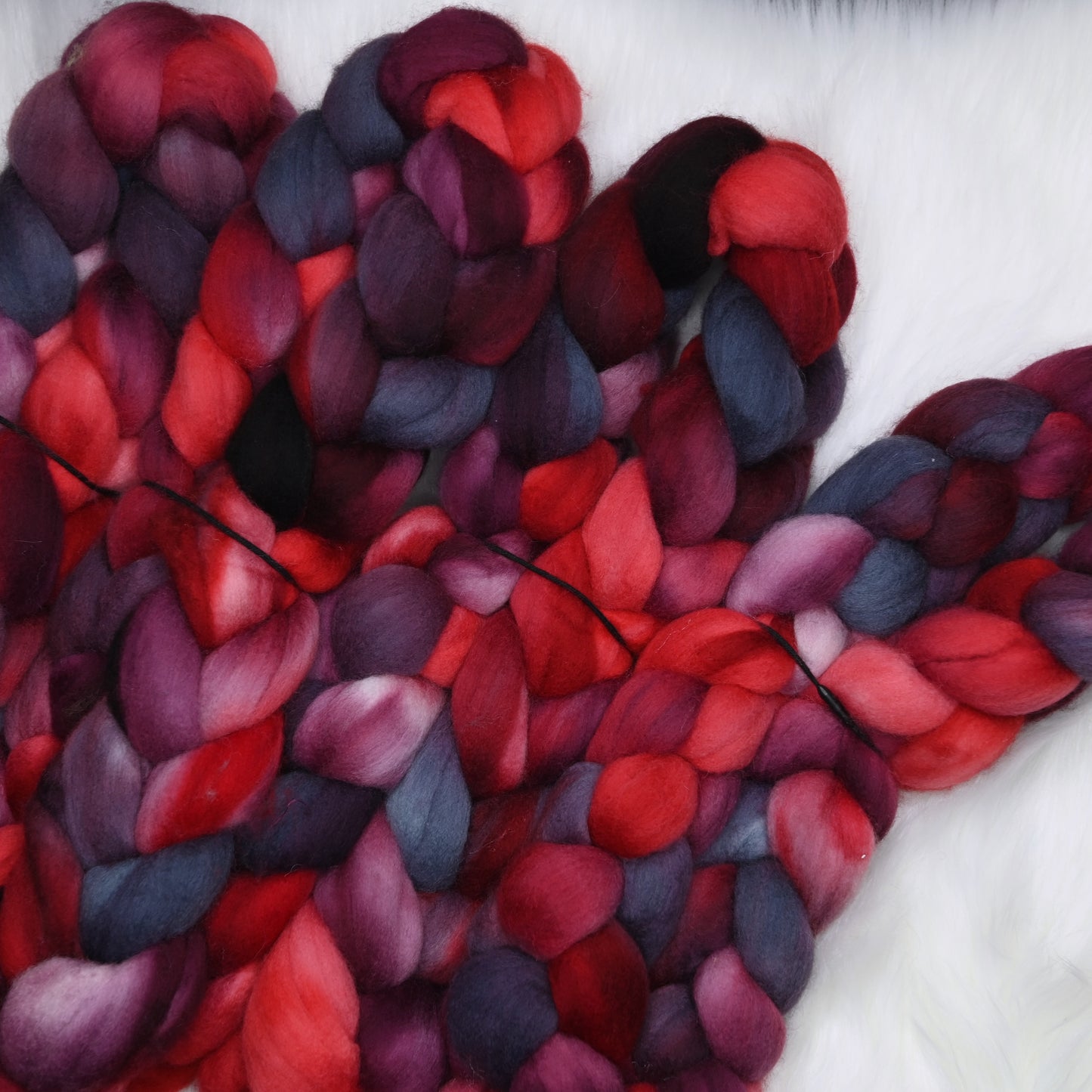 Hail Satin on Hand Dyed 21.5 micron Merino Wool Combed Top - 4 oz