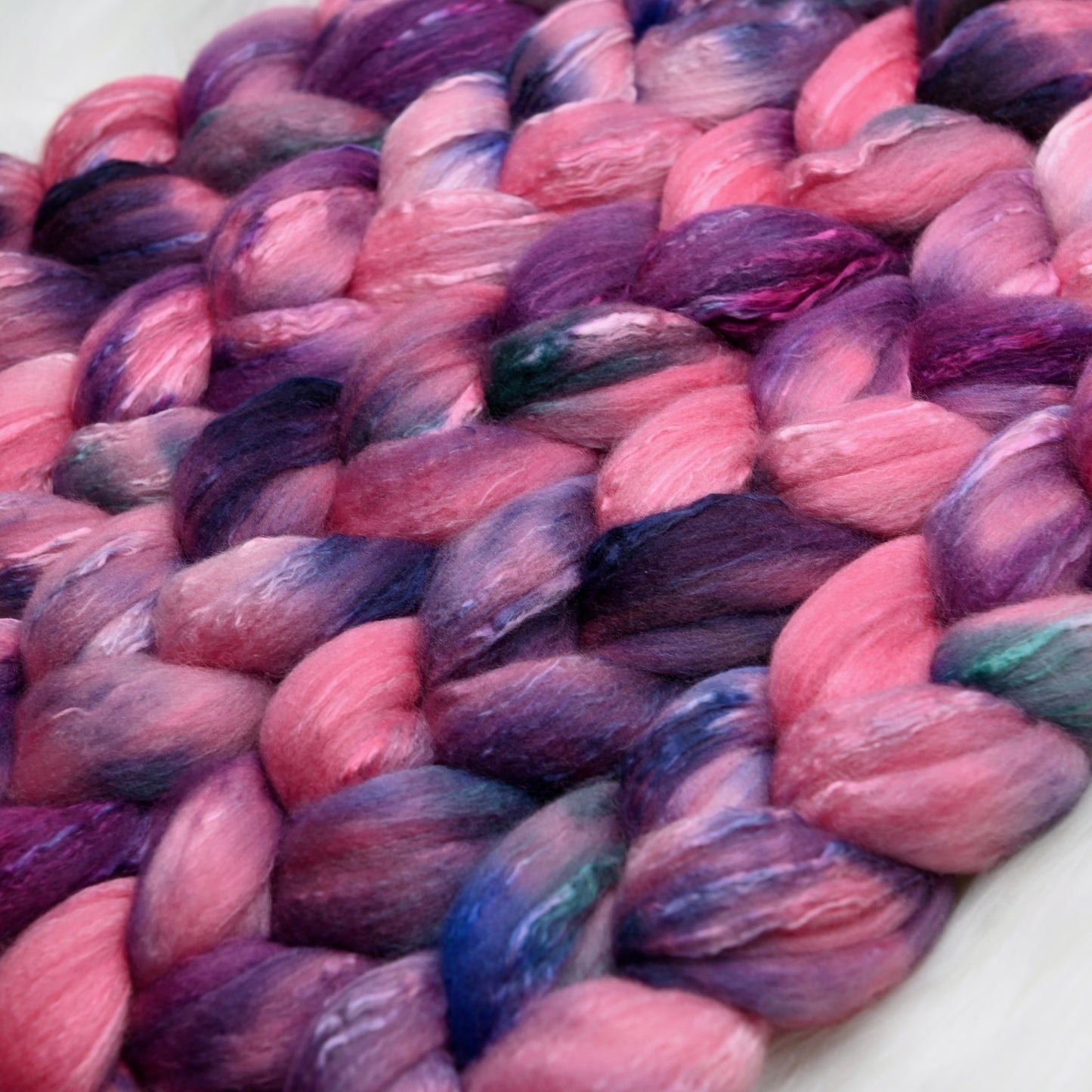 Advanced Marriage Counseling on Hand Dyed Fine Polwarth Wool Silk Combed Top - 4 oz