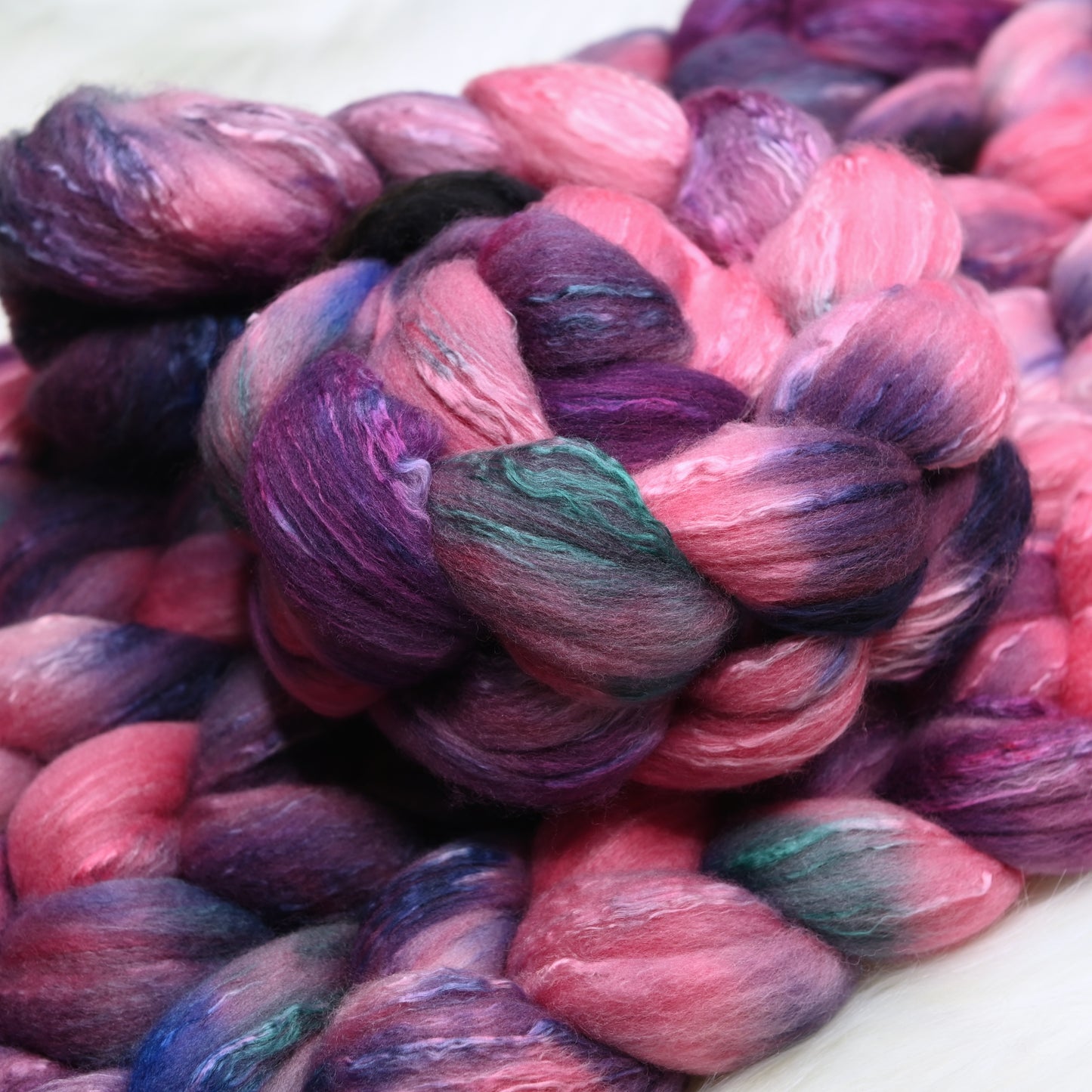 Advanced Marriage Counseling on Hand Dyed Fine Polwarth Wool Silk Combed Top - 4 oz