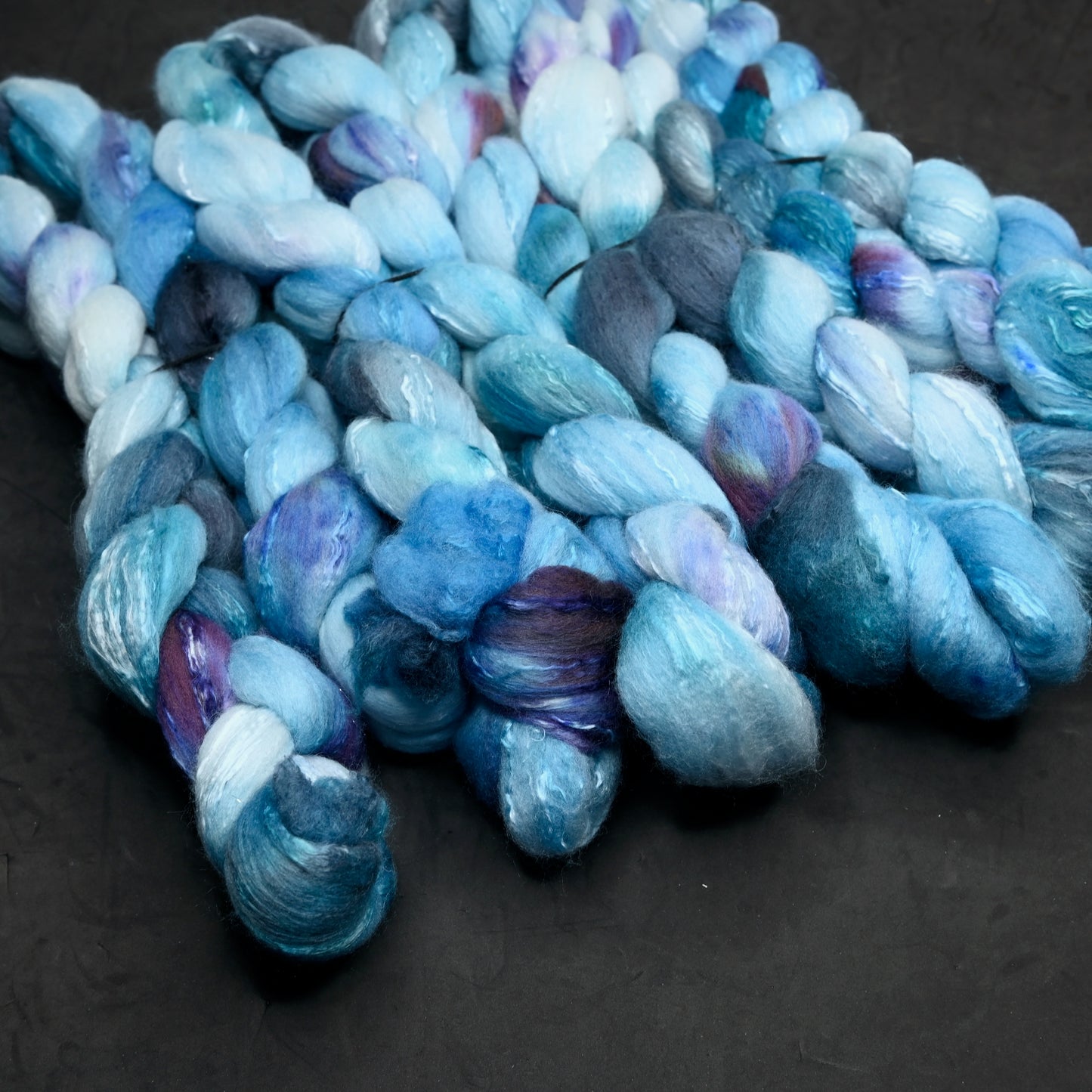 Justice for All on Hand Dyed Fine Polwarth Wool Silk Combed Top - 4 oz