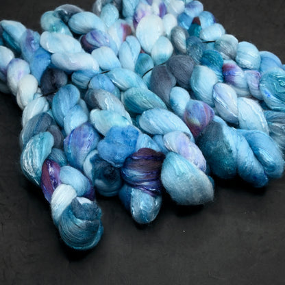 Justice for All on Hand Dyed Fine Polwarth Wool Silk Combed Top - 4 oz