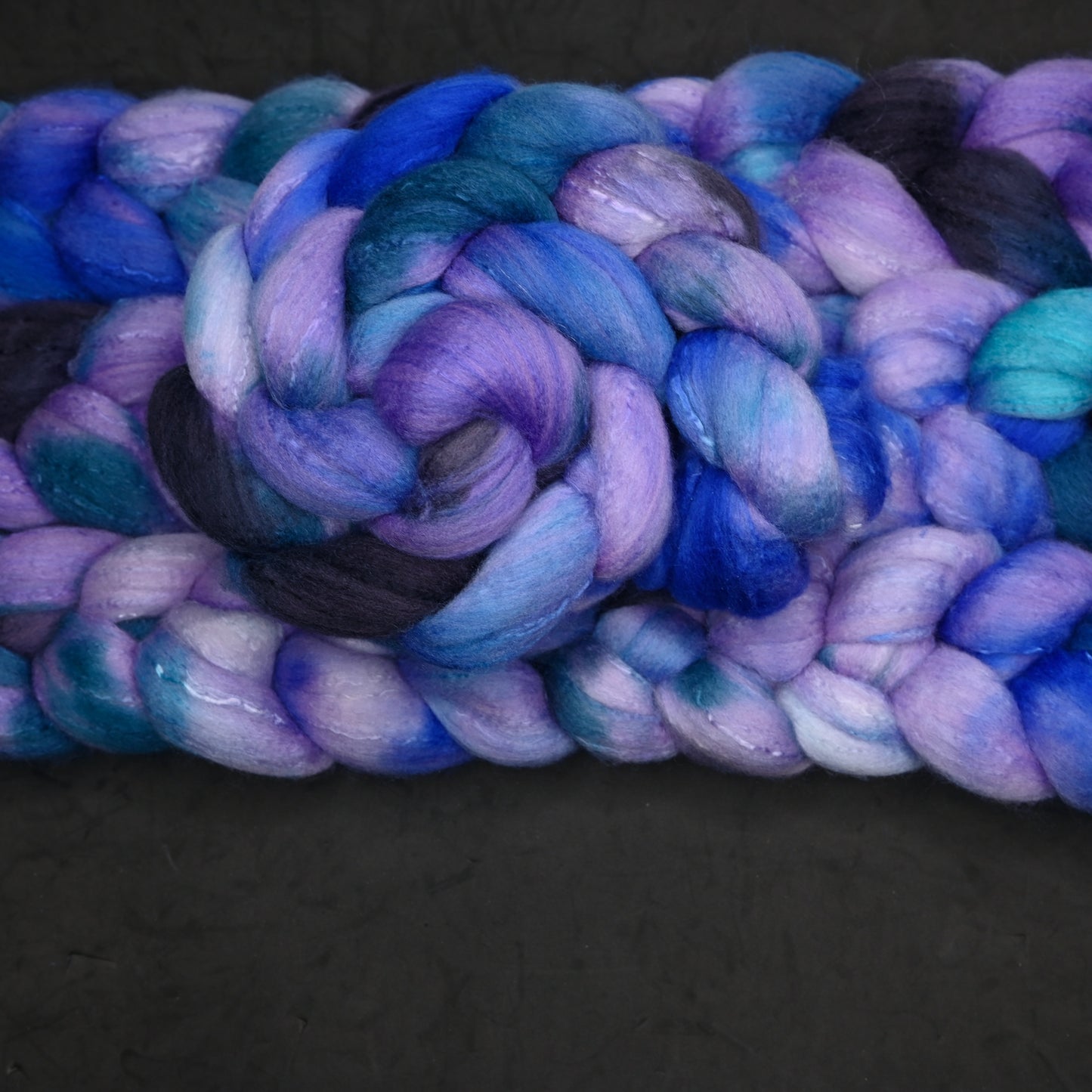 Stormking on Hand Dyed Fine Polwarth Wool Silk Combed Top - 4 oz