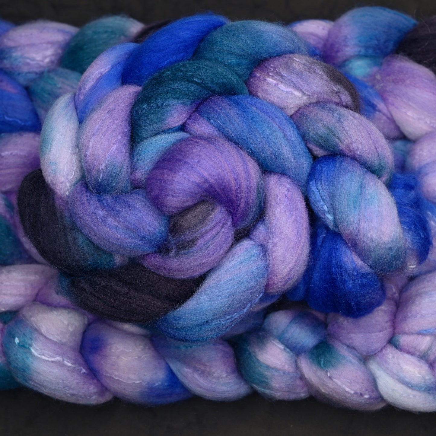 Stormking on Hand Dyed Fine Polwarth Wool Silk Combed Top - 4 oz