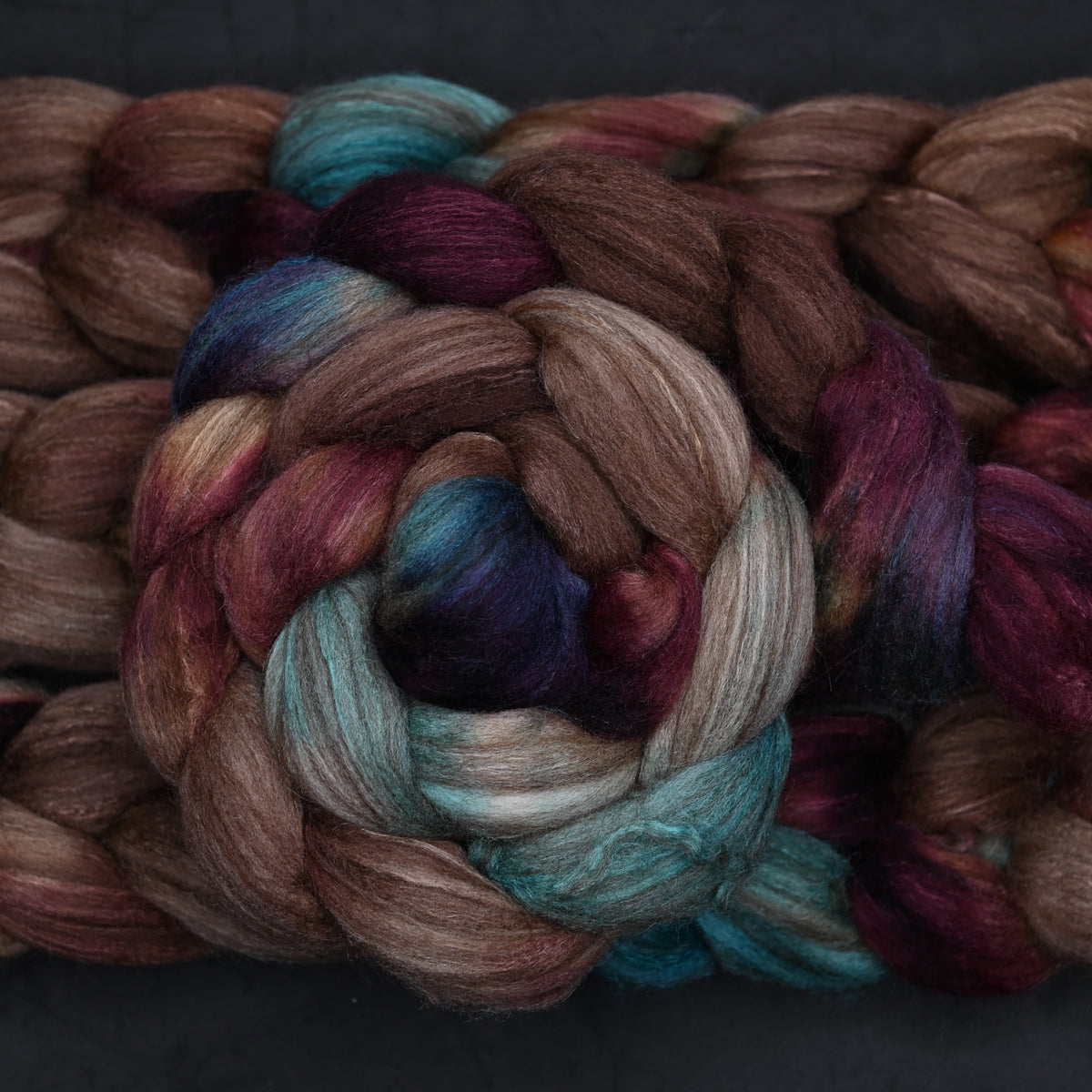7 ate 9 on Hand Dyed Polwarth Wool Llama Silk Combed Top - 4 oz