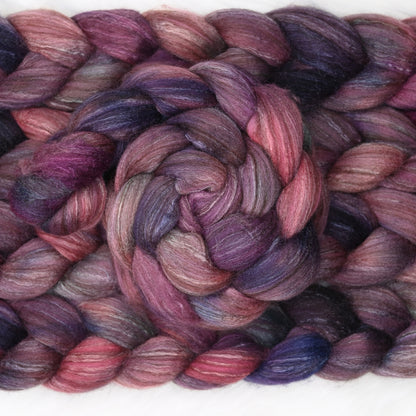 Advanced Marriage Counseling on Hand Dyed Polwarth Wool Llama Silk Combed Top - 4 oz