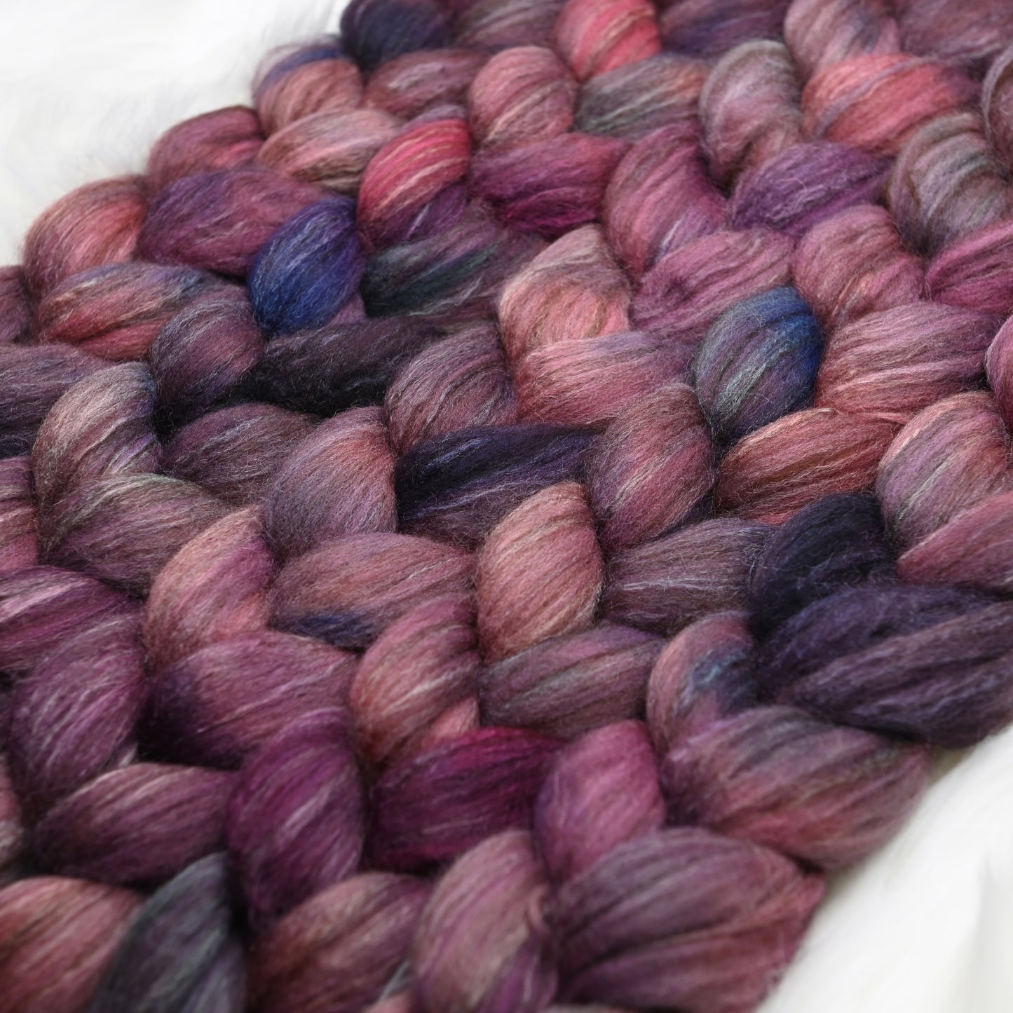 Advanced Marriage Counseling on Hand Dyed Polwarth Wool Llama Silk Combed Top - 4 oz