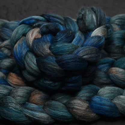 Convergence on Hand Dyed Polwarth Wool Llama Silk Combed Top - 4 oz