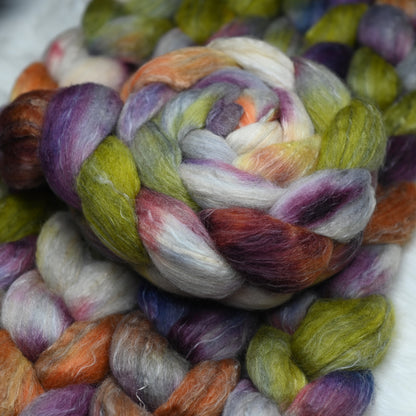 Farmer's Market on Hand Dyed Polwarth Silk Ramie Combed Top - 4 oz