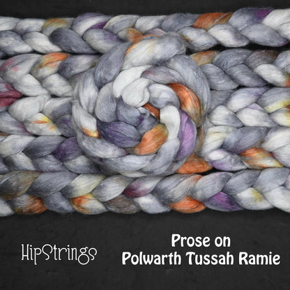Prose on Hand Dyed Polwarth/Silk/Ramie Combed Top - 4 oz