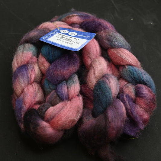 Advanced Marriage Counseling on Hand Dyed Polwarth Wool Yak Silk Combed Top - 4 oz