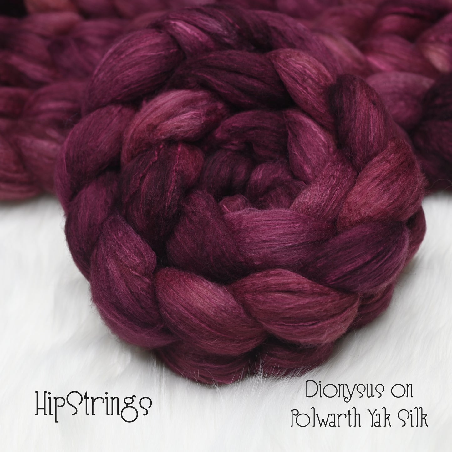 Dionysus on Hand Dyed Polwarth Wool Yak Silk Combed Top - 4 oz