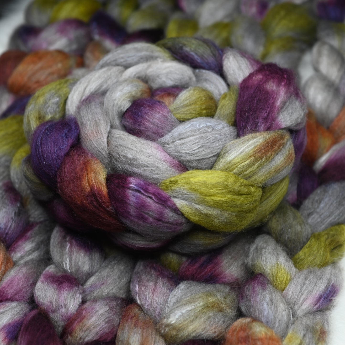 Farmer's Market on Hand Dyed Polwarth Wool Yak Silk Combed Top - 4 oz