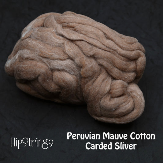 Peruvian Mauve Cotton Carded Sliver - 50 g