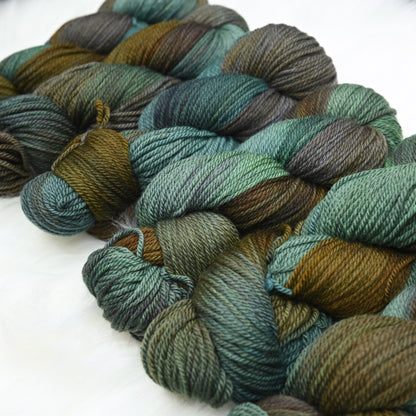 Crab Mentality on Hand Dyed Polwarth Wool DK yarn - 300 yd/100g