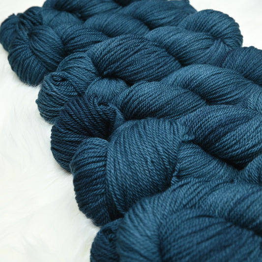 Deep Ocean on Polwarth wool DK yarn - 300yd/100g