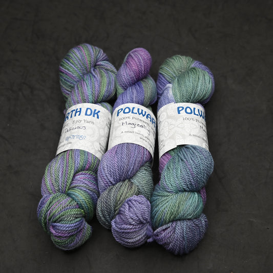 Magically Delicious on Hand Dyed Polwarth Wool DK yarn - 300 yd/100g