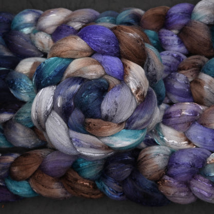 Restructuring on Hand Dyed Fine Polwarth Silk Combed Top - 4 oz