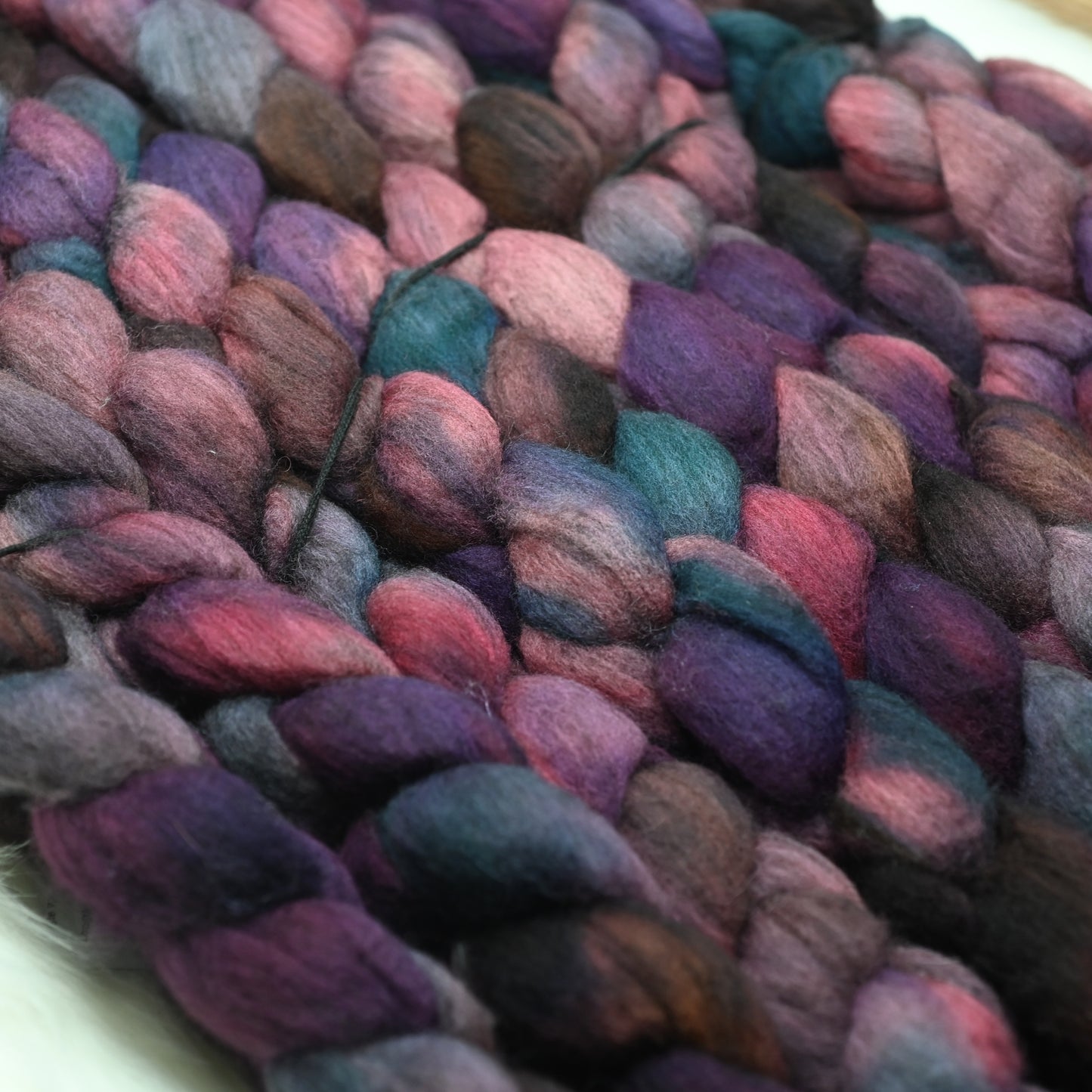 Advanced Marriage Counseling on Hand Dyed 60/40 Polwarth Wool Yak Combed Top - 4 oz