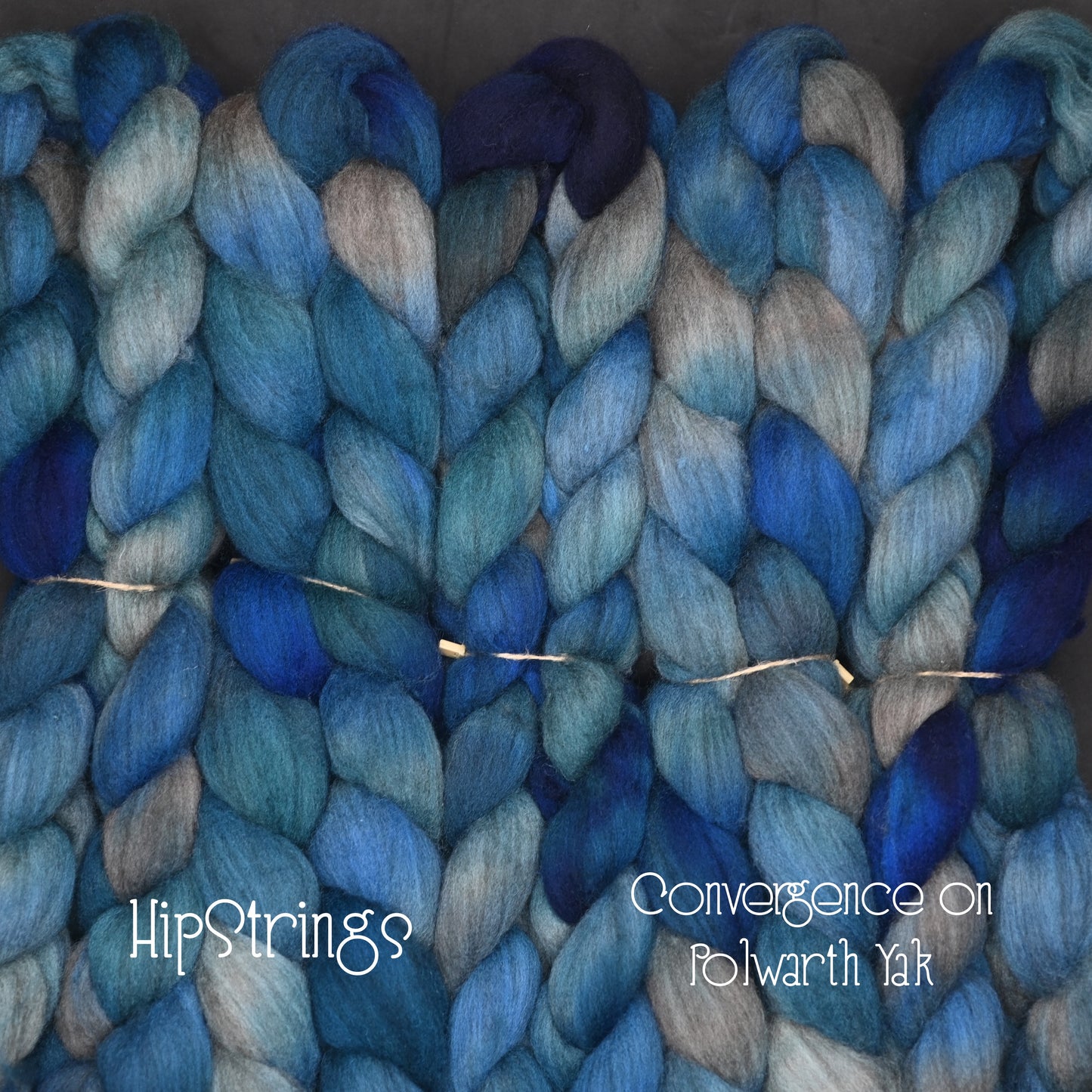 Convergence on Hand Dyed 60/40 Polwarth Wool Yak Combed Top - 4 oz