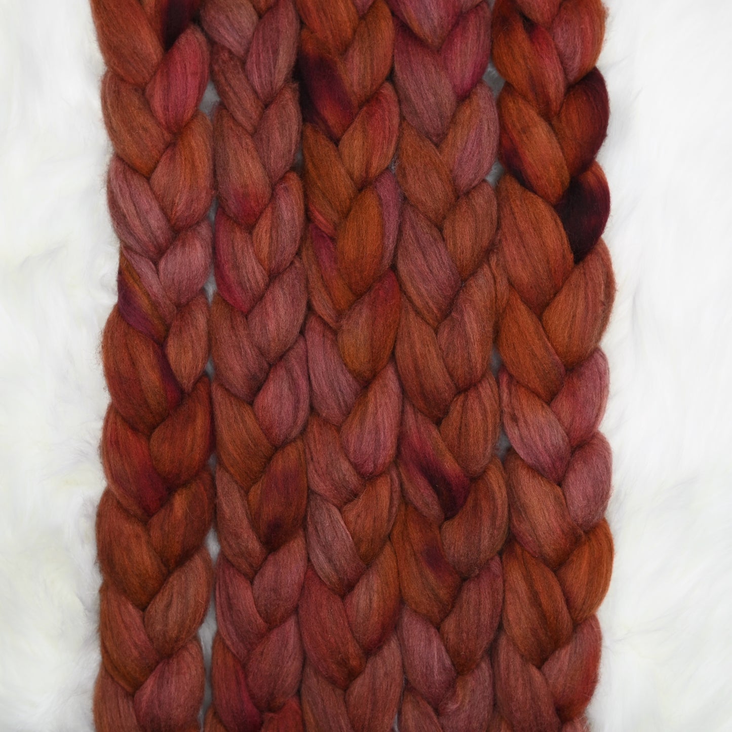 Strawberry Fields on Hand Dyed 60/40 Polwarth Wool Yak Combed Top - 4 oz