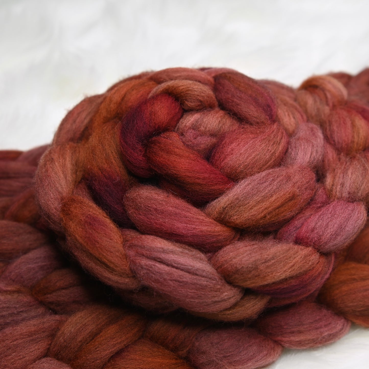 Strawberry Fields on Hand Dyed 60/40 Polwarth Wool Yak Combed Top - 4 oz