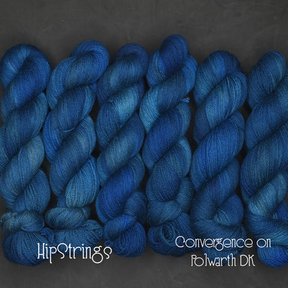 Convergence on Hand Dyed Polwarth wool DK yarn - 300 yd