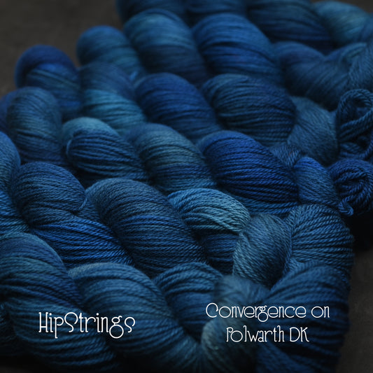 Convergence on Hand Dyed Polwarth wool DK yarn - 300 yd