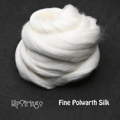 Fine Polwarth Silk Combed Top - 4 oz