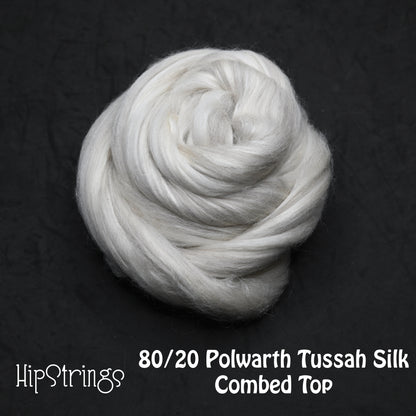 Polwarth Tussah Silk Combed Top - 4 oz