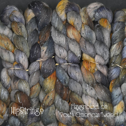 Playground on Hand Dyed Tweed South American Wool Viscose Combed Top - 4 oz