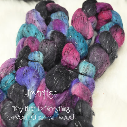 They Make Up Everything on Hand Dyed Tweed South American Wool Viscose Combed Top - 4 oz