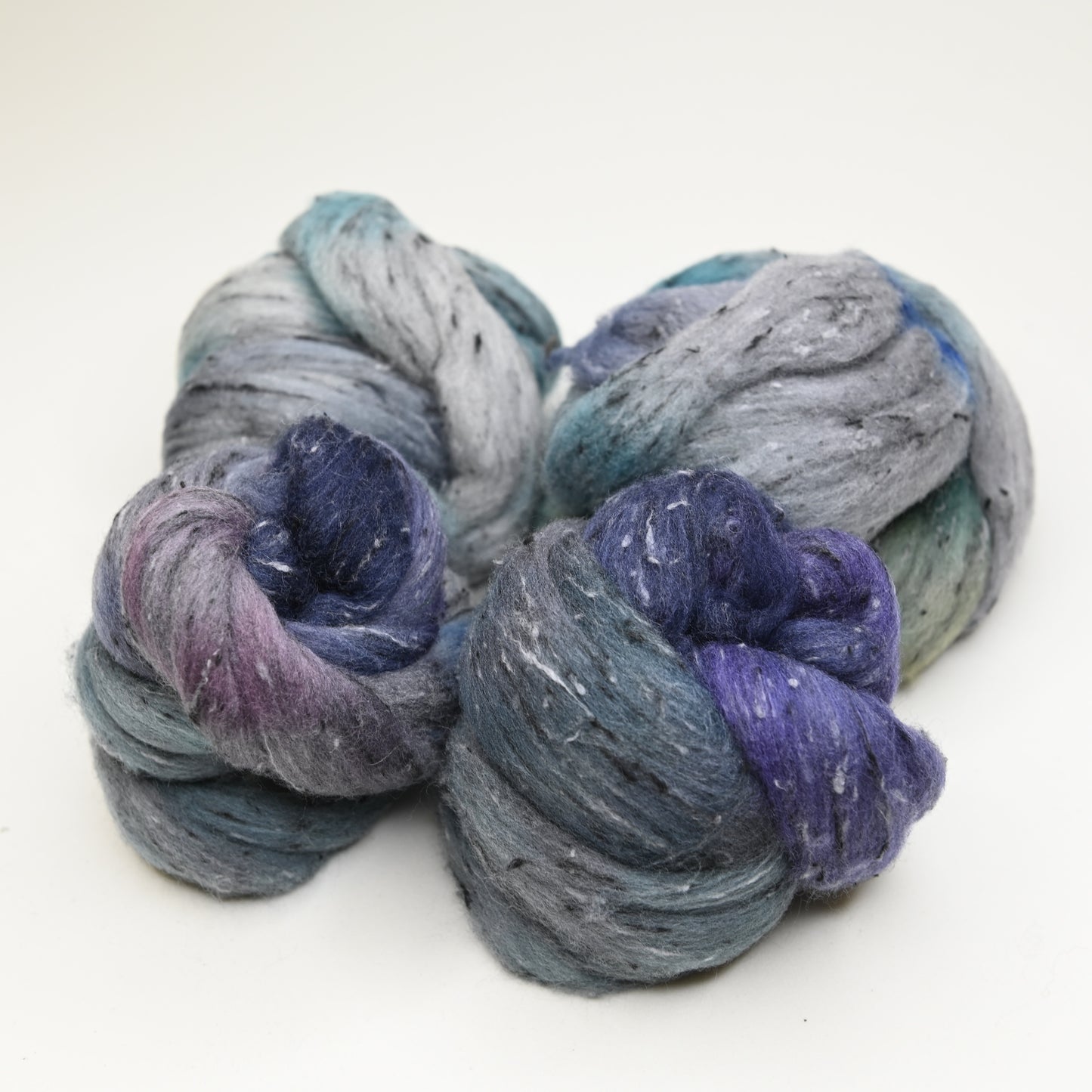We have been trying... on Hand Dyed Tweed South American Wool Viscose Combed Top - 4 oz