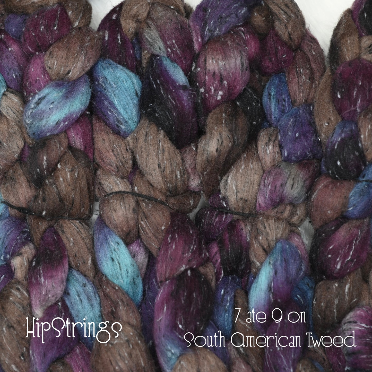 7 ate 9 on Hand Dyed Tweed South American Wool Viscose Combed Top - 4 oz