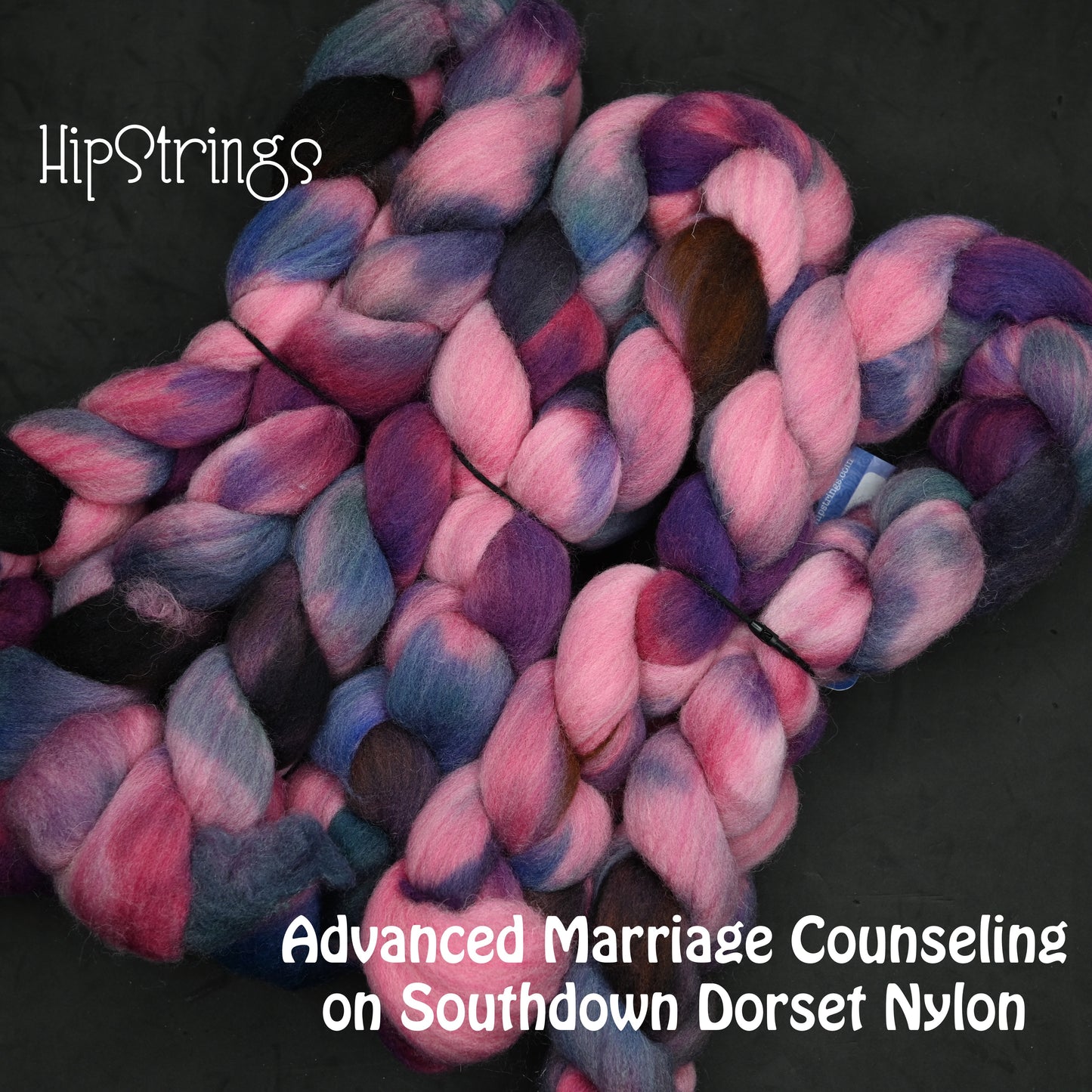 Advanced Marriage Counseling - Hand Dyed Southdown/Dorset Horn/Bio-Nylon Combed Top - 4 oz