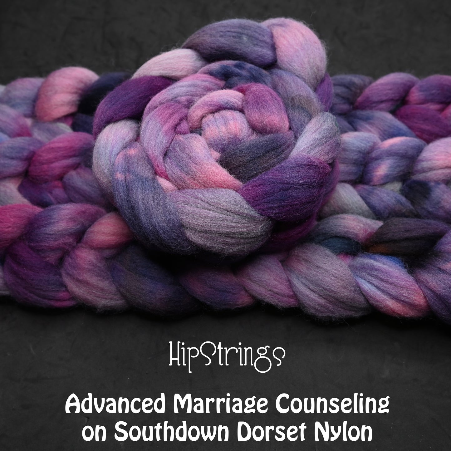 Advanced Marriage Counseling - Hand Dyed Southdown/Dorset Horn/Bio-Nylon Combed Top - 4 oz