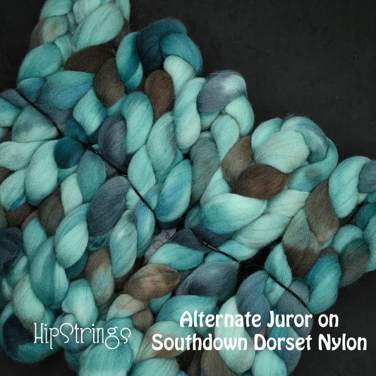 Alternate Juror on Hand Dyed Southdown/Dorset Horn/Bio-Nylon Combed Top - 4 oz