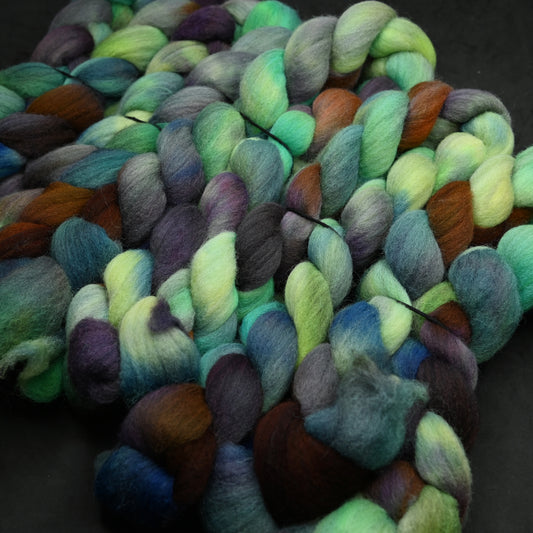 Crab Mentality on Hand Dyed Southdown/Dorset Horn/Bio-Nylon Combed Top - 4 oz